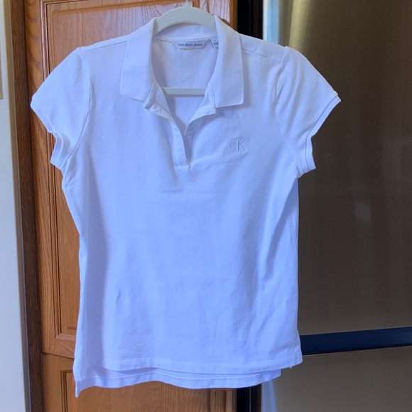White Calvin Klein Jeans Polo Shirt - Picture 1 of 4